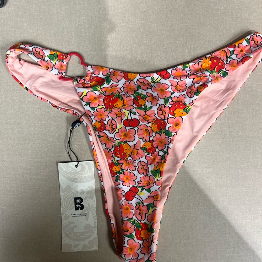 NWT 🍒🍓👙 Blackbough Berry Cherry Thea Bikini XL - BOTTOMS ONLY heart hardware